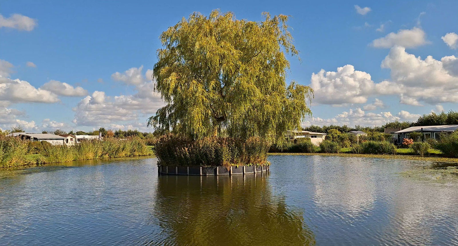 Hier is de vertaling naar het Engels:  ---  Camping De Brongaard is the quiet club site of the Naturists Association Hellevoetsluis, surrounded by greenery and featuring a swimming pond (Netherlands).