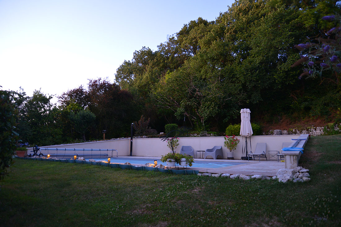 The swimming pool in the evening