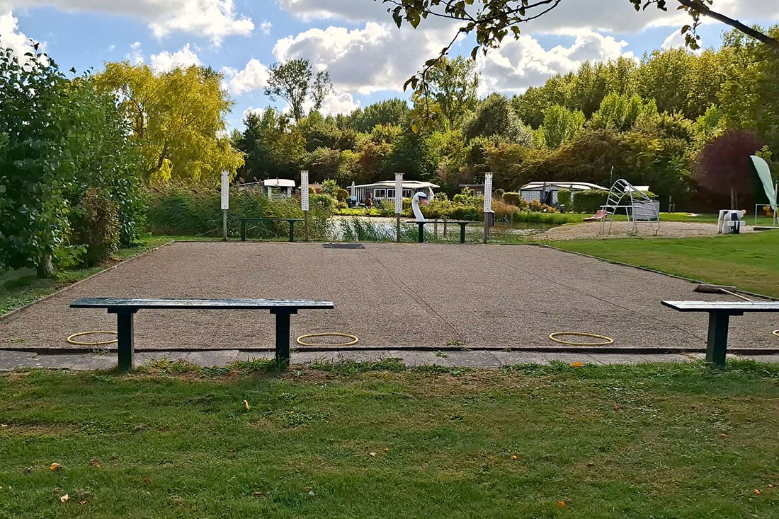 Pétanque courts at naturist campsite De Brongaard